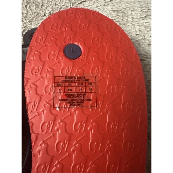 KIDS RALPH LAUREN POLO "WHITLEBURY" PONY FLIP FLOP Boys Size 5 Y - Picture 13 of 13